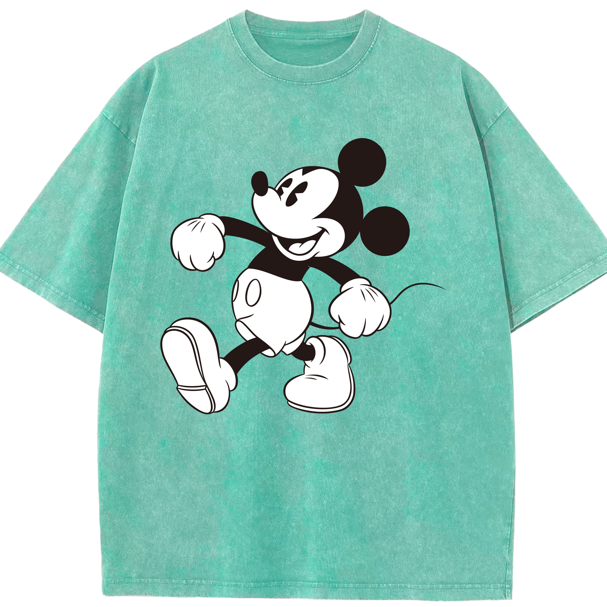 （画像用） ミッキーマウス Mickey Mouse 綿100% ヴィンテージ風 半袖Tシャツ（フロントプリント）